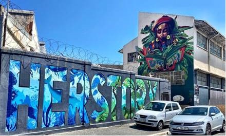 New mural in Salt River: 'Herstory' by Creative Yeti at 45 Yew Street, Cape Town